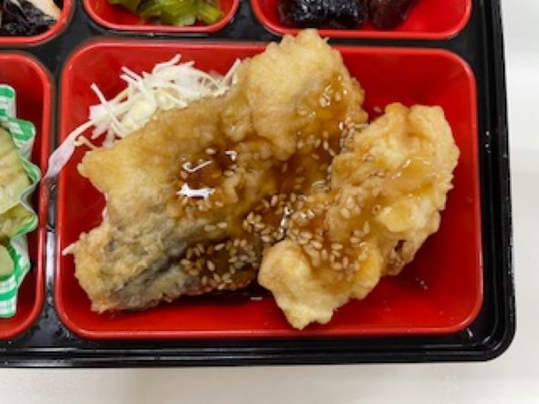鶏と魚天ぷらの甘辛ごま醤油